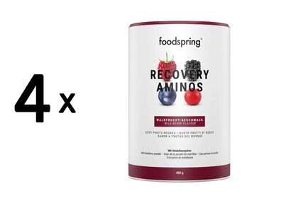 4 x foodspring Recovery Aminos (400g) Wild Berries