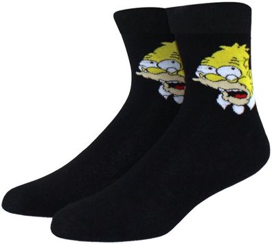 Abe Simpson Schwarze Midi-Socken - The Simpsons Crew Cartoon-Design Socken