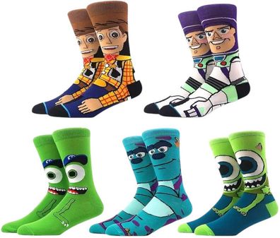 Pixar Socken - 5er-Pack mit Toy Story & Monster AG Motiven