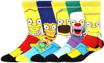The Simpsons Crew Socken - Mega 5er-Pack Lustige Cartoon-Socken
