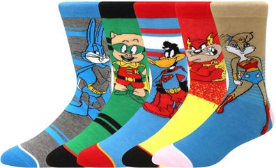Looney Tunes DC Comics Crew Cartoons Socken - 5er-Pack Lustige Socken