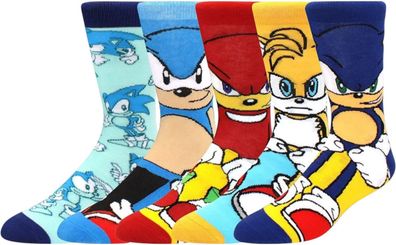 Sonic the Hedgehog Crew Cartoons Socken - Sega 5er-Pack Lustige Socken