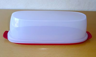 Tupperware® * * Wurst-Theke * * Frischebehälter für längliche Wurstsorten - ROT