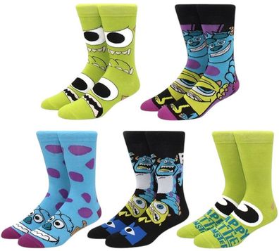 Die Monster AG Crew Cartoons Socken - Disney Pixar 5er-Pack Lustige Socken