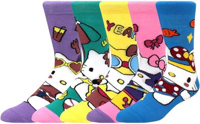 Hello Kitty & Friends Crew Socken - 5er-Pack Sanrio Cartoon Socken