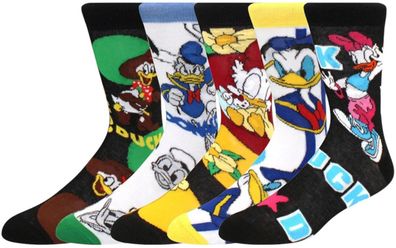 Donald & Daisy Duck Crew Socken - 5er-Pack Lustige Disney Cartoon-Socken