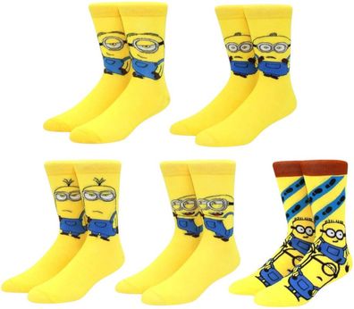 Despicable Me Crew Socken - 5er-Pack Lustige Minions Socken
