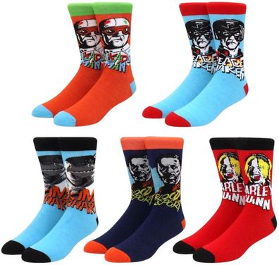 Suicide Squad Crew Socken - 5er-Pack DC Heroes Socken mit Harley Quinn & Co