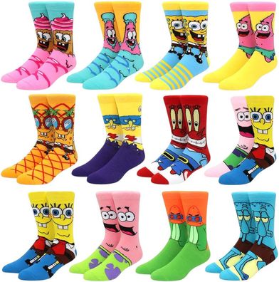 SpongeBob Socken - 12er-Pack mit allen Kult-Charakteren aus Bikini Bottom