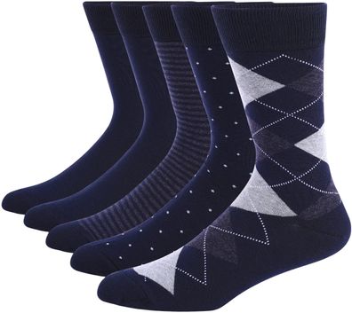 Herren Business Baumwollsocken - 5er-Pack Blue-Line Mix (Größe 41-48)