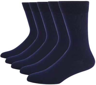 Herren Business Baumwollsocken - 5er-Pack Blue-Line Glatt (Größe 41-48)