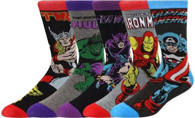 Avengers Crew Cartoons Socken - 5er-Pack Lustige Socken