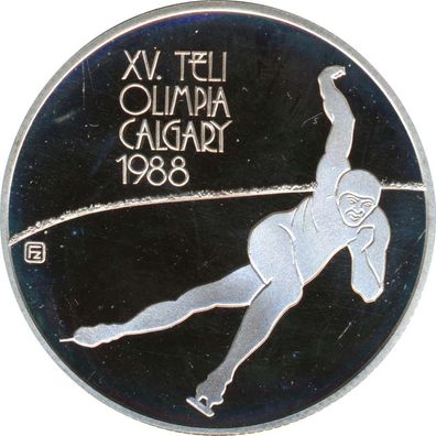 Ungarn 500 Forint 1986 PP Olympiade 1988 in Calgary Silber*