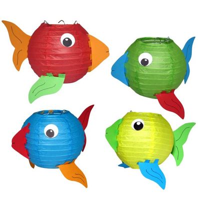 Laternen Bastelset Fische von Prell, 4 Stück