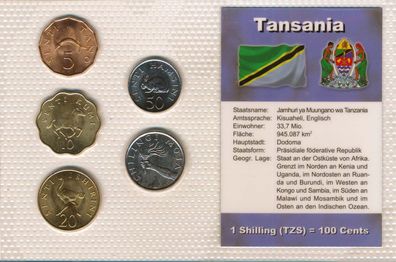 Tansania Kursmü?nzenset stgl verschweisst in Noppenfolie*