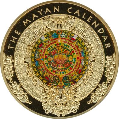 Medaille 2012 Maya-Kalender in Farbe