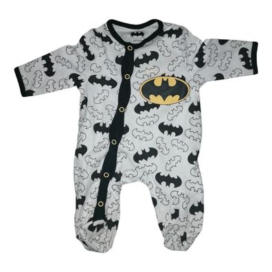 Batman Baby-Strampler in Weiß-Schwarz | 100% Baumwolle | Gr. 62–92