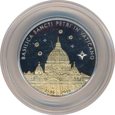 Cook Islands 5 Dollars 2006 PP Petersdom Silber gilded*