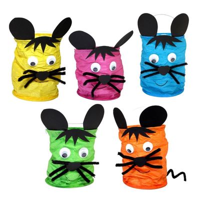 Laternen Bastelset Mäuse von Prell, 5 Stück