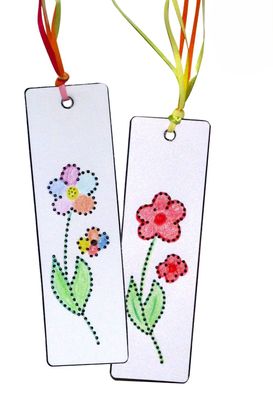 Bastelset Prickel Lesezeichen Blume von Prell, 10 Stück