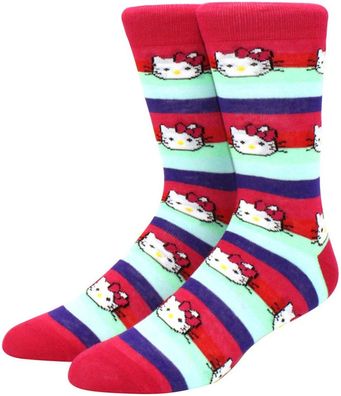 Hallo Kätzchen Socken - Hello Kitty Gestreifte Motiv Socken