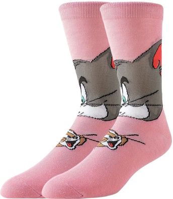 Tom & Jerry Rosa Cartoon-Socken