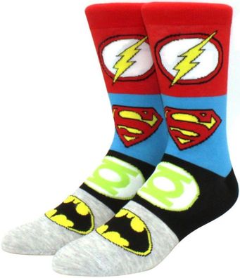 Green Lantern, Superman, Flash & Batman Socken - Justice League Cartoon-Socken