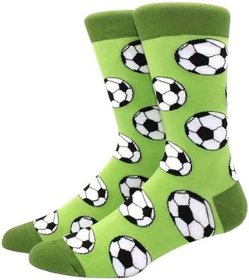 Grüne Fußball Socken - Sportliche Motiv-Socken