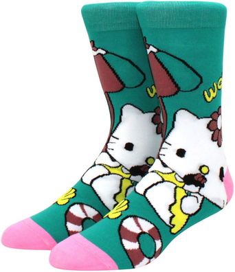 Hello Kitty Grüne Socken - Sanrio Crew Cartoon-Socken