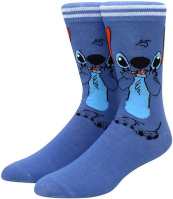 Stitch Cartoon Socken - Blaue Happy Lilo & Stitch Lustige Motiv-Socken