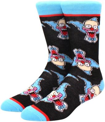 Krusty The Clown Schwarze Socken - The Simpsons Crew Cartoon-Socken