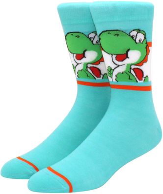 Yoshi Türkisblaue Socken - Mario Bros Crew Cartoon-Socken