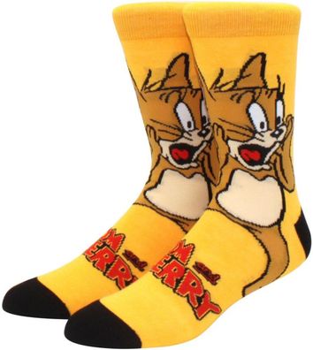 Tom Fright Gelbe Socken - MGM Tom & Jerry Lustige Cartoon-Socken
