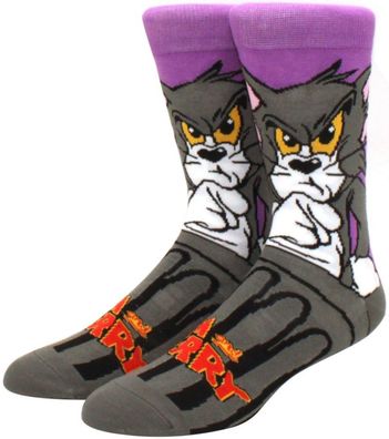 Tom Lila Lustige Socken - MGM Tom & Jerry Cartoon-Socken