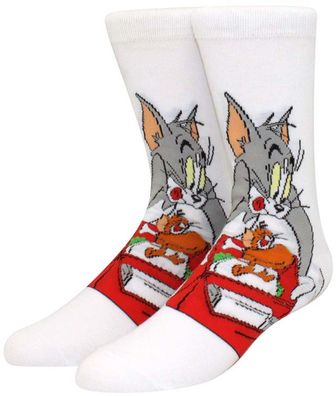 Jerry & Tom Weiße Socken - MGM Lustige Cartoon-Socken