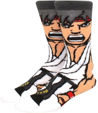 Ryu Socken - Street Fighter Weiße Gaming-Design Socken