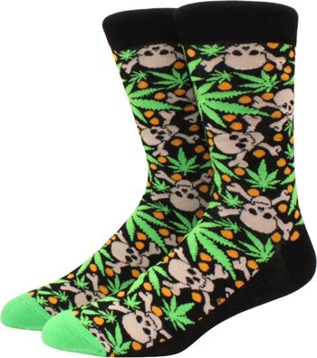 Cannabis Skull Socken - Cannabis-Pflanzen Socken