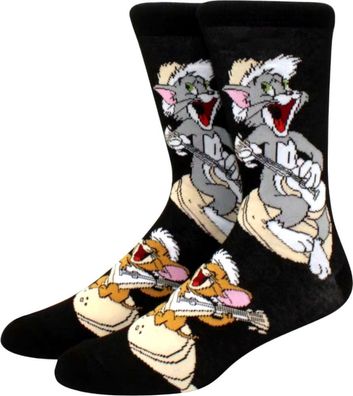 Tom and Jerry Musik Socken - Schwarze Cartoon-Socken