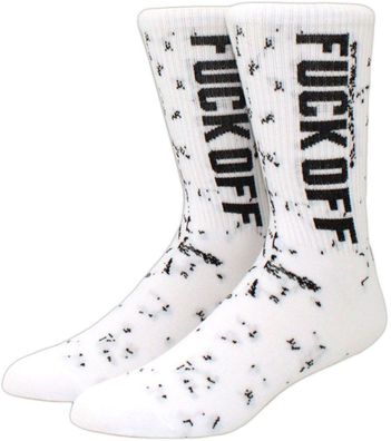 Fuck Off Socken - Weiße Sportliche Fashion-Socken