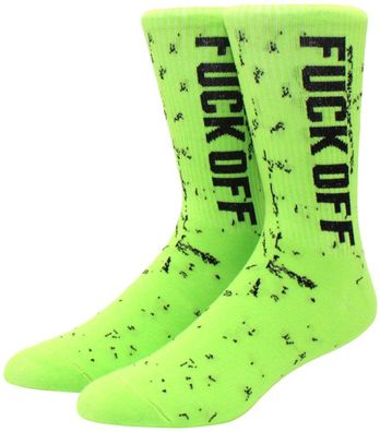 Fuck Off Socken - Neongelbe Sportliche Fashion-Socken