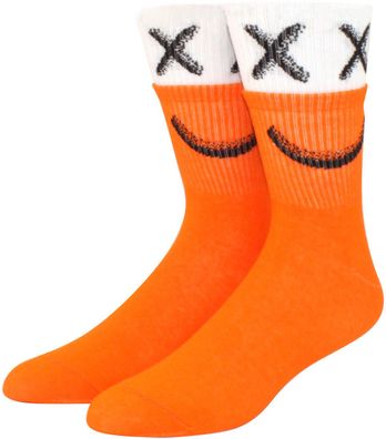 Emoji Orange Socken - Lustiger Cartoon-Design Socken