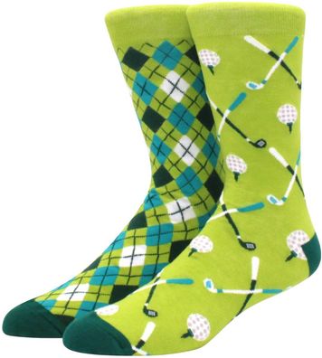 Golfer Karo Twin Socken - Holiday & Fun Cartoon-Socks