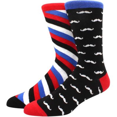 Socken mit Schnurrbart in Schwarz - Lustige Business-Socken