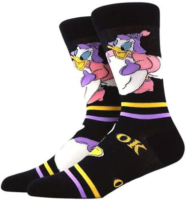 Daisy Duck Schwarz-Lila Socken - Disney Cartoon-Socken für Fans