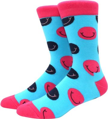 Smiling Faces Socken - Blaue Lustige Smiley-Socks