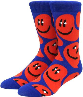 Smiling Faces Socken - Rote Lustige Smiley-Socks