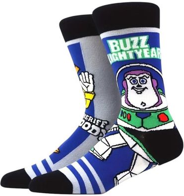 Toy Story Socken - Disney Cartoon-Socken in Schwarz-Blau-Grau