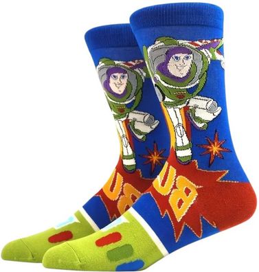 Toy Story Socken - Disney Cartoon-Socken in Blau-Rot-Grün