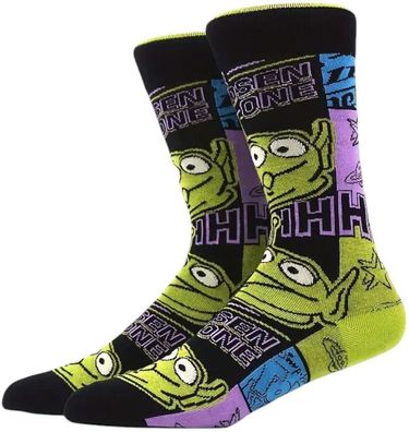 Toy Story Socken - Disney Cartoon-Socken in Schwarz-Grün-Lila