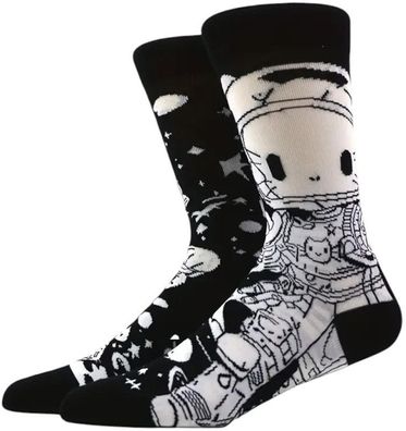 Hello Kitty Socken - Sanrio Cartoon-Socken in Schwarz-Weiß